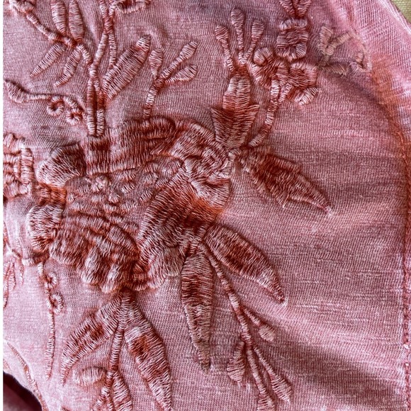 Coldwater Creek Pink Embroidered Cotton Slub Button Up Shirt 1X - Picture 6 of 6